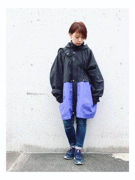「ウィンドブレーカー」｜「アイテム（その他アウター）」を使った、りささん（レディース・166cm）の冬コーディネート