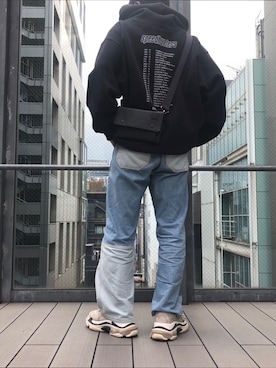 「ADER error（アーダーエラー）のアイテム（パンツ）」を使った、YUTAROさん（メンズ・176cm）の冬コーディネート