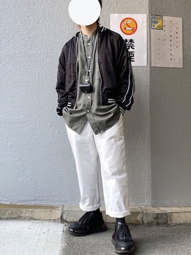 「no brand（ノーブランド）のアイテム（ブルゾン）」を使った、KYOUSUKEさん（メンズ・165cm）の春コーディネート