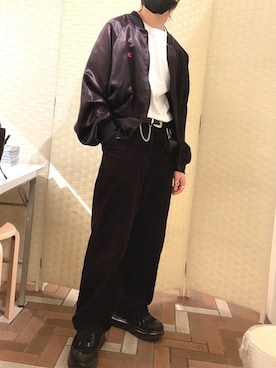 「no brand（ノーブランド）のアイテム（ブルゾン）」を使った、KYOUSUKEさん（メンズ・165cm）の春コーディネート