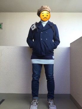 「ロングニット」｜「アイテム（その他）」を使った、Ren Saitoさん（メンズ・168cm）の冬コーディネート