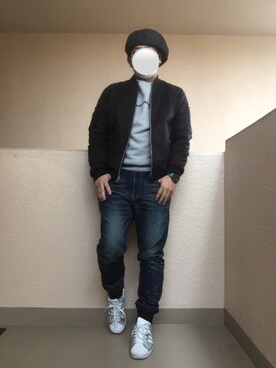 Ren Saitoさんの「【Champion/チャンピオン】メンズ ベーシック クルーネックスウェットシャツ」を使ったコーディネート