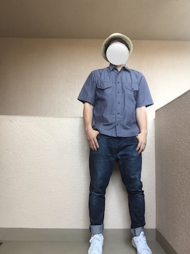 「SCANNER（スキャナー）のアイテム（トップス）」を使った、Ren Saitoさん（メンズ・168cm）の夏コーディネート