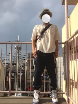 「アイテム（ボディバッグ/ウエストポーチ、ブルー系）」を使った、Ren Saitoさん（メンズ・168cm）の夏コーディネート