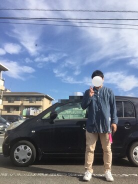「TOMMY（トミー）のアイテム（チノパンツ）」を使った、Ren Saitoさん（メンズ・168cm）の秋コーディネート