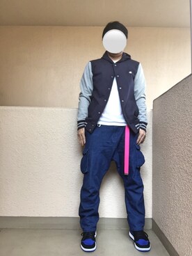 「Champion（チャンピオン）のアイテム（スタジャン）」を使った、Ren Saitoさん（メンズ・168cm）の秋コーディネート