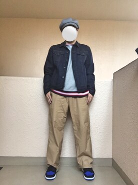 「エアジョーダン」｜「アイテム（デニムジャケット）」を使った、Ren Saitoさん（メンズ・168cm）の秋コーディネート