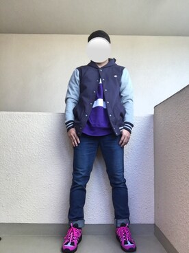 「Champion（チャンピオン）のアイテム（スタジャン）」を使った、Ren Saitoさん（メンズ・168cm）の秋コーディネート
