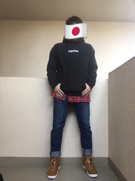 「シュプリーム」｜「アイテム（福袋/福箱）」を使った、Ren Saitoさん（メンズ・168cm）の冬コーディネート