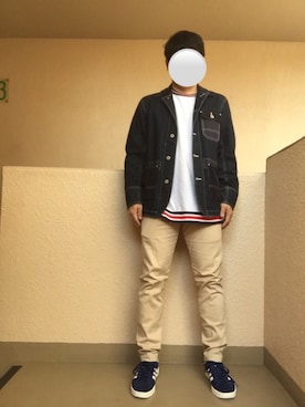 「TOMMY（トミー）のアイテム（チノパンツ）」を使った、Ren Saitoさん（メンズ・168cm）の春コーディネート
