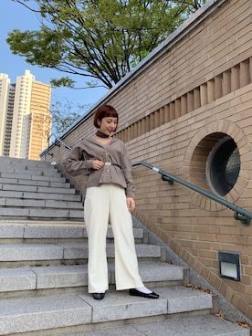 かわの くみこさん（レディース・154cm）の秋コーディネート