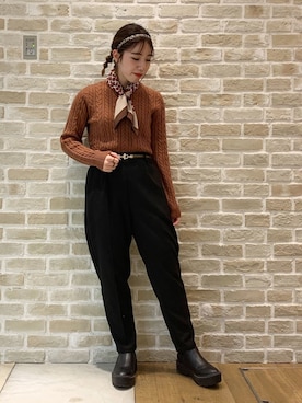 かわの くみこさん（レディース・154cm）の冬コーディネート