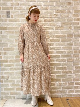 「SLURR（スラ―）のアイテム（ワンピース/ドレス）」を使った、かわの くみこさん（レディース・154cm）の冬コーディネート