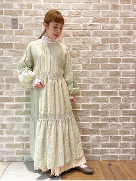 「SLURR（スラ―）のアイテム（ワンピース/ドレス）」を使った、かわの くみこさん（レディース・154cm）の冬コーディネート