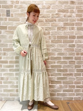 「SLURR（スラ―）のアイテム（ワンピース/ドレス）」を使った、かわの くみこさん（レディース・154cm）の冬コーディネート