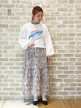 「SLURR（スラ―）のアイテム（ワンピース/ドレス）」を使った、かわの くみこさん（レディース・154cm）の春コーディネート