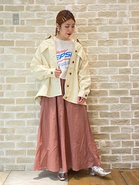 「レザージャケット」｜かわの くみこさん（レディース・154cm）の春コーディネート