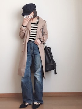 「マリン」｜「アイテム（その他シューズ）」を使った、Ris.さん（レディース・155cm）の春コーディネート