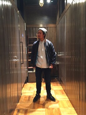 「デニムから始まったライフスタイルブランド」｜「アイテム（ジャケット/アウター）」を使った、DIESEL KOHEYさん（メンズ・172cm）の冬コーディネート