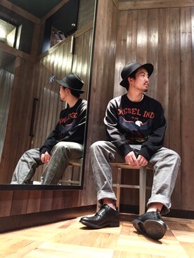 「DIESEL（ディーゼル）のアイテム（ドレスシューズ）」を使った、DIESEL KOHEYさん（メンズ・172cm）の夏コーディネート