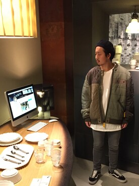 「DIESEL（ディーゼル）のアイテム（MA-1）」を使った、DIESEL KOHEYさん（メンズ・172cm）の夏コーディネート