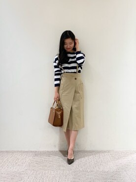 「アイテム（パンプス、グレー系）」を使った、nanaさん（レディース・160cm）の春コーディネート