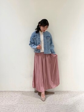 「Te chichi（テチチ）のアイテム（デニムジャケット）」を使った、nanaさん（レディース・160cm）の冬コーディネート