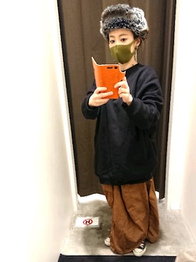 「ニコアンド」｜「アイテム（シャツワンピース）」を使った、MOMOさん（レディース・151cm）の秋コーディネート
