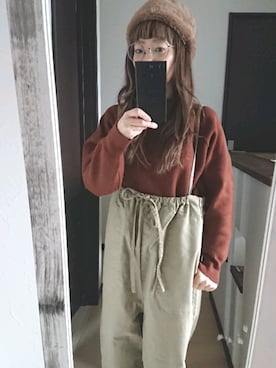「ニコアンド」｜「アイテム（ニットキャップ/ビーニー）」を使った、MOMOさん（レディース・151cm）の冬コーディネート