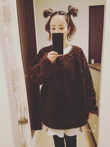 niko and（ニコアンド）の「ヒョウ柄ボアワイドプルオーバー（T