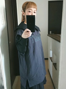 「rectangle（レクタングル）のアイテム（シャツワンピース）」を使った、MOMOさん（レディース・151cm）の春コーディネート