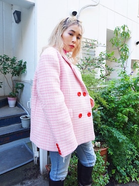 「アイテム（テーラードジャケット、ピンク系）」を使った、FIG&VIPER_hayamiさん（レディース・155cm）の秋コーディネート