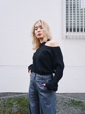 「FIG&VIPER（フィグアンドバイパー）のアイテム（ニット/セーター）」を使った、FIG&VIPER_hayamiさん（レディース・155cm）の秋コーディネート