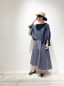 「PUAL CE CIN（ピュアルセシン）のアイテム（帽子）」を使った、9nikoさん（レディース・162cm）の春コーディネート