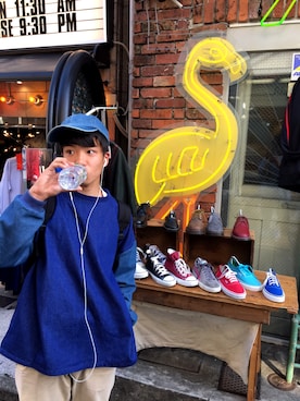 「Pink Flamingo（ピンクフラミンゴ）のアイテム」を使った、れんさん（メンズ・170cm）の夏コーディネート