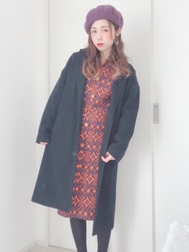 「URBAN RESEARCH（アーバンリサーチ）のアイテム（チェスターコート）」を使った、りなぽちゃさん（レディース・156cm）の冬コーディネート