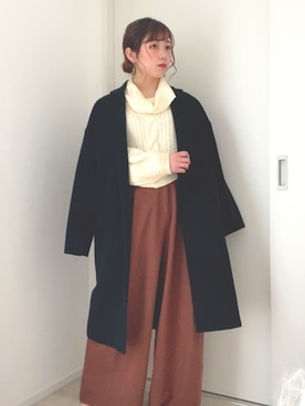 「URBAN RESEARCH（アーバンリサーチ）のアイテム（チェスターコート）」を使った、りなぽちゃさん（レディース・156cm）の冬コーディネート