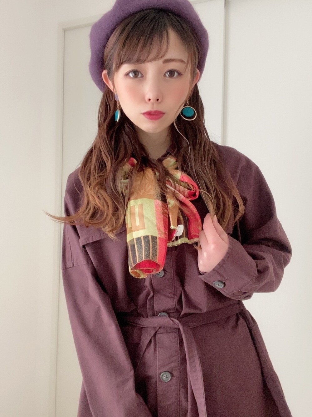 紫色リブデザインベレー帽 20200323191424501_1000.jpg