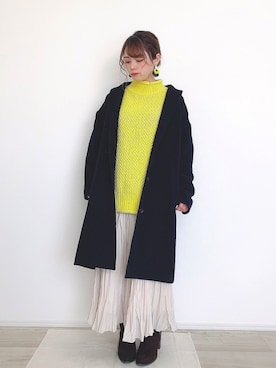 「URBAN RESEARCH（アーバンリサーチ）のアイテム（チェスターコート）」を使った、りなぽちゃさん（レディース・156cm）の冬コーディネート