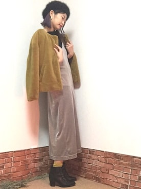 「UNIQLO（ユニクロ）のアイテム（ニット/セーター、ブラック系）」を使った、 linoさん（レディース・168cm）の冬コーディネート