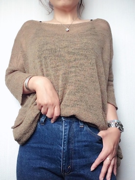 「BED&BREAKFAST（ベットアンドブレックファスト）のアイテム（パンツ）」を使った、hanaさん（レディース・156cm）の春コーディネート