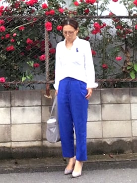 「Radiate（ラディエイト）のアイテム（パンツ）」を使った、hanaさん（レディース・156cm）の春コーディネート