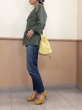 「裾フリンジデニム」｜hanaさん（レディース・156cm）の秋コーディネート