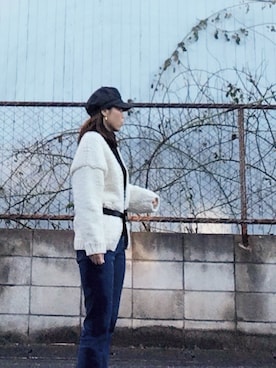 「BED&BREAKFAST（ベットアンドブレックファスト）のアイテム（パンツ）」を使った、hanaさん（レディース・156cm）の冬コーディネート