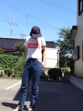 hanaさんの「Standard High Stretch Mom'ｓ Denim」を使ったコーディネート