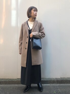 「RAGEBLUE（レイジブルー）のアイテム（チェスターコート）」を使った、nachio94さん（レディース・158cm）の秋コーディネート