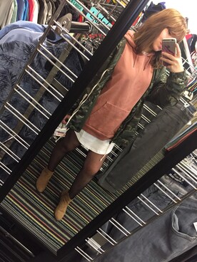 「sweatshirt」｜「アイテム（ワンピース/ドレス）」を使った、Pauly さん（レディース・157cm）の冬コーディネート