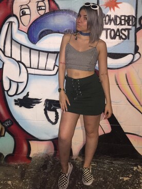 「plaid」｜「アイテム（スリッポン）」を使った、Pauly さん（レディース・157cm）の夏コーディネート