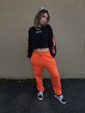 「jogger pants」｜Pauly さん（レディース・157cm）の秋コーディネート