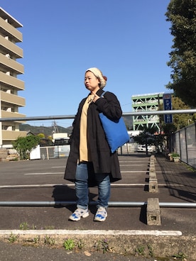 「チャイハネ（チャイハネ）のアイテム（ニットキャップ/ビーニー）」を使った、なーさんさん（レディース・156cm）の春コーディネート